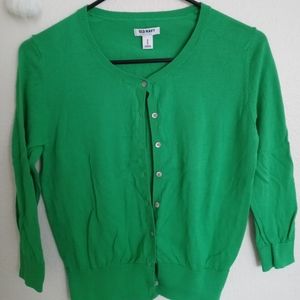 Bright green cropped cardigan